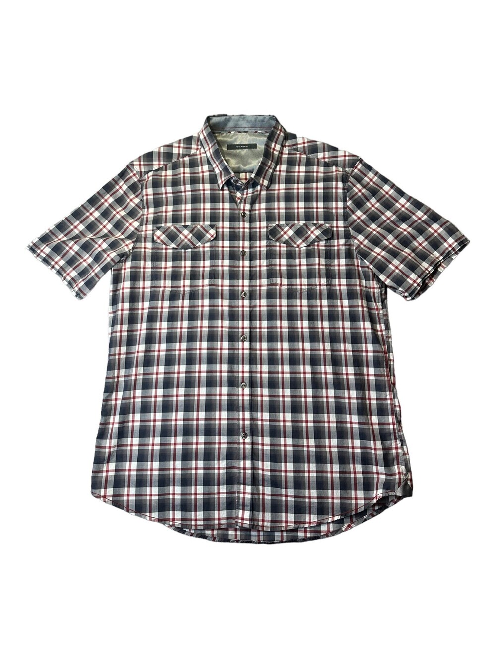 7 Diamonds Women's Short Sleeve Button Down Shirt, Plaid, Size XXXL